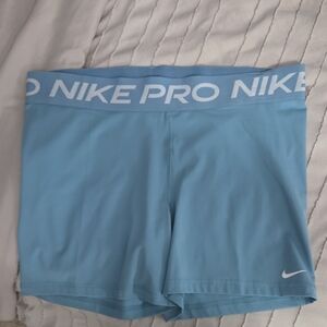 Nike Pro Women's Light Blue Bike Shorts